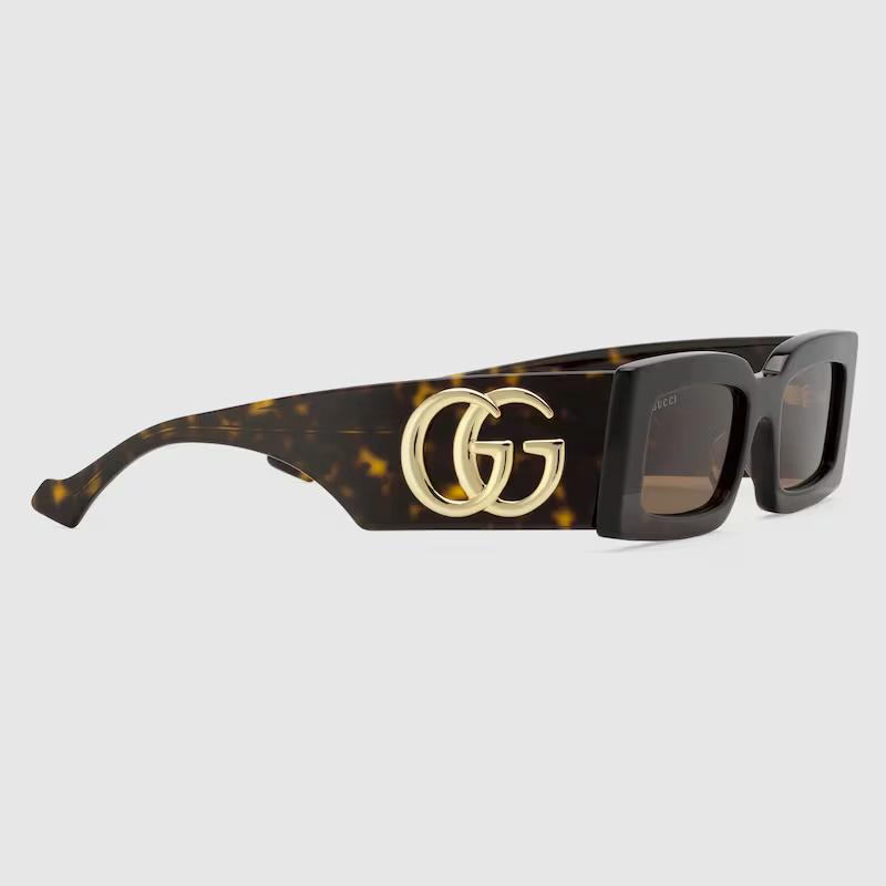 Kính Gucci Rectangular Frame Sunglasses Nữ Nâu