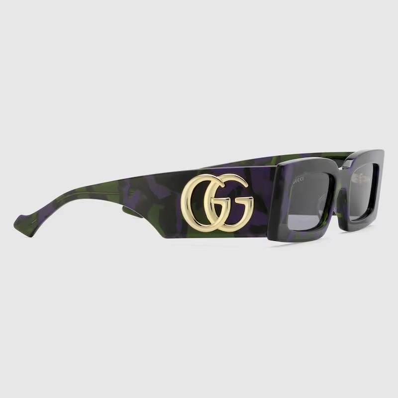 Kính Gucci Rectangular Frame Sunglasses Nữ Xanh Tím