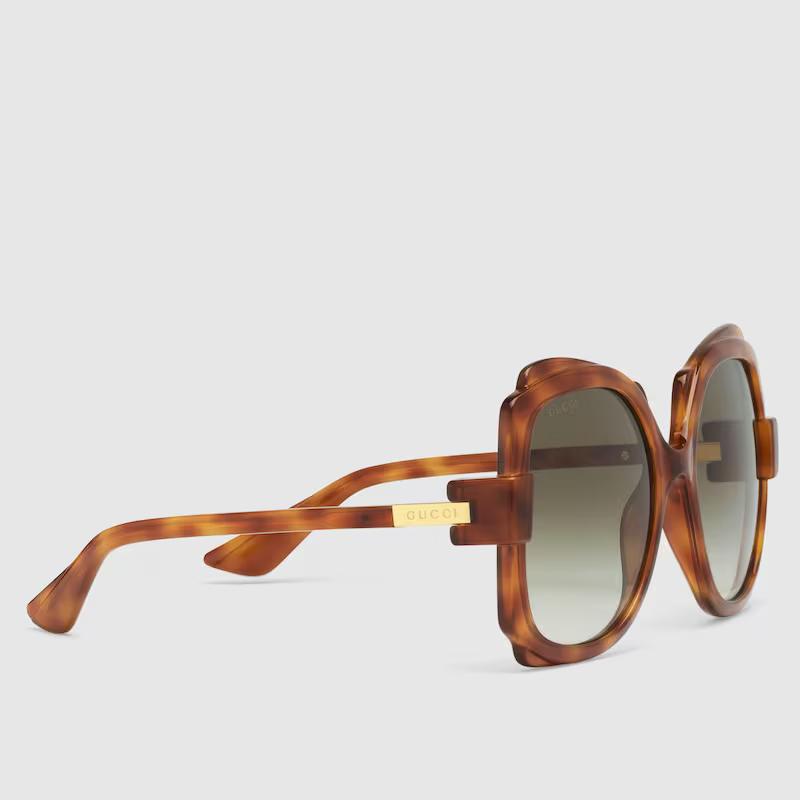 Kính Gucci Square Frame Sunglasses Nữ Nâu 