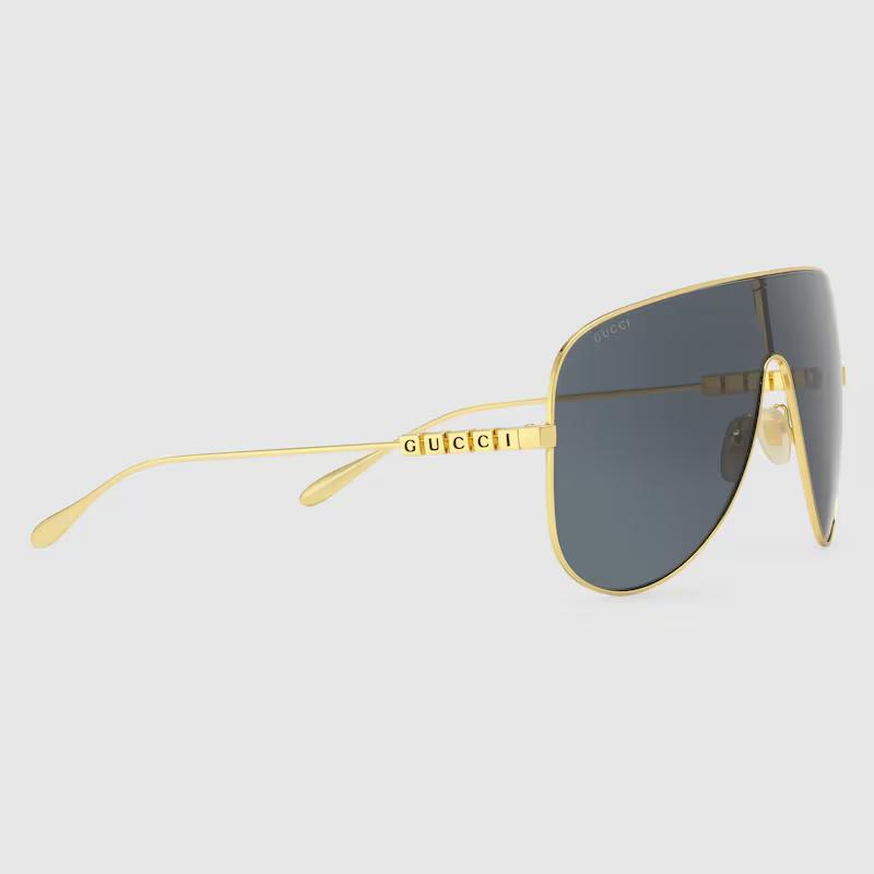 Kính Gucci Mask Sunglasses Nữ Vàng Xám