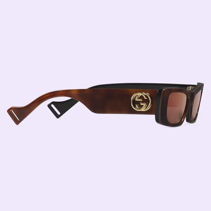 Kính Gucci Rectangular Sunglasses Brown Lens Nữ Nâu