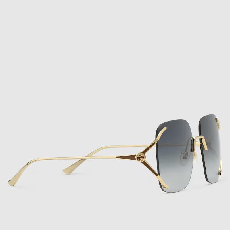 Kính Gucci Square Metal Sunglasses Grey Shaded Lens Nữ