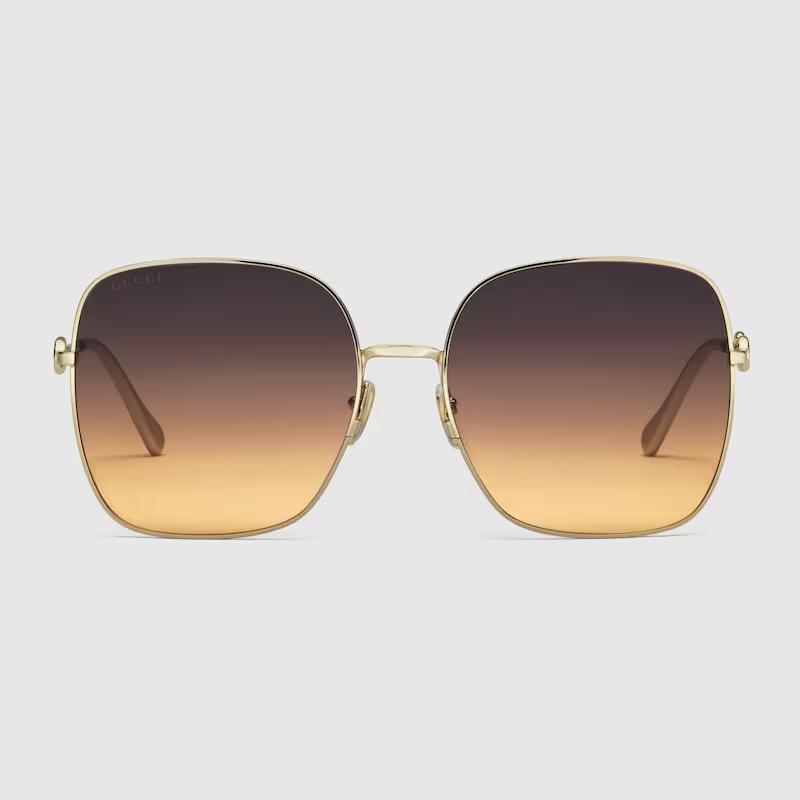 Kính Gucci Oversize Square-Frame Sunglasses Brown And Orange Lens Nữ