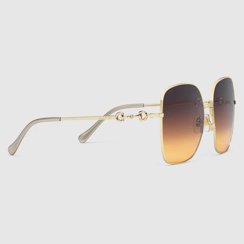 Kính Gucci Oversize Square-Frame Sunglasses Brown And Orange Lens Nữ