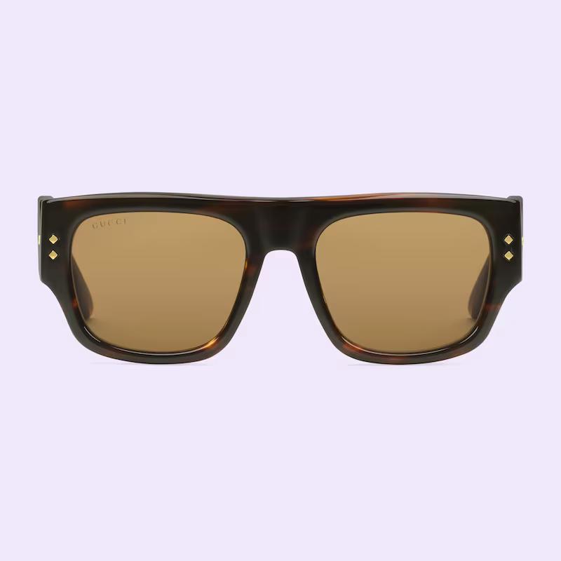 Kính Gucci Square-Frame Sunglasses Nữ Nâu Đậm