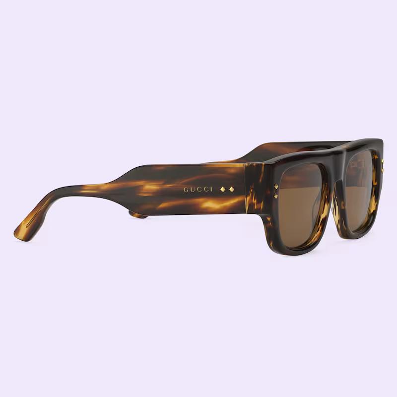 Kính Gucci Square-Frame Sunglasses Nữ Nâu Đậm