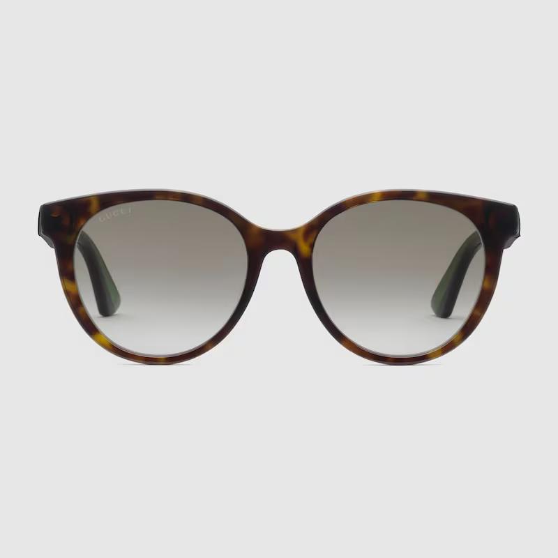 Kính Gucci Round-Frame Sunglasses Gradient Brown Lens Nữ Nâu