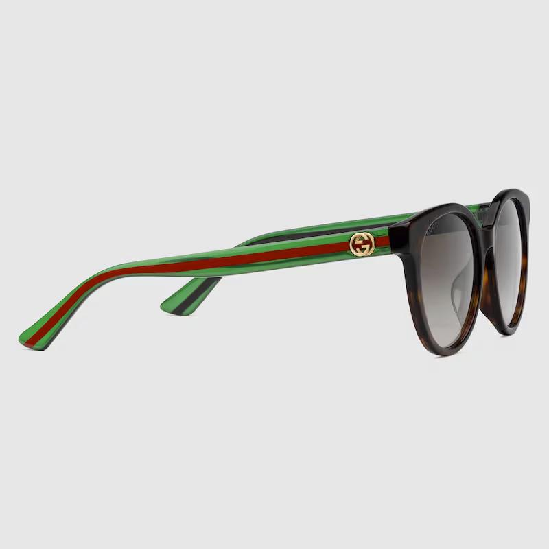 Kính Gucci Round-Frame Sunglasses Gradient Brown Lens Nữ Nâu