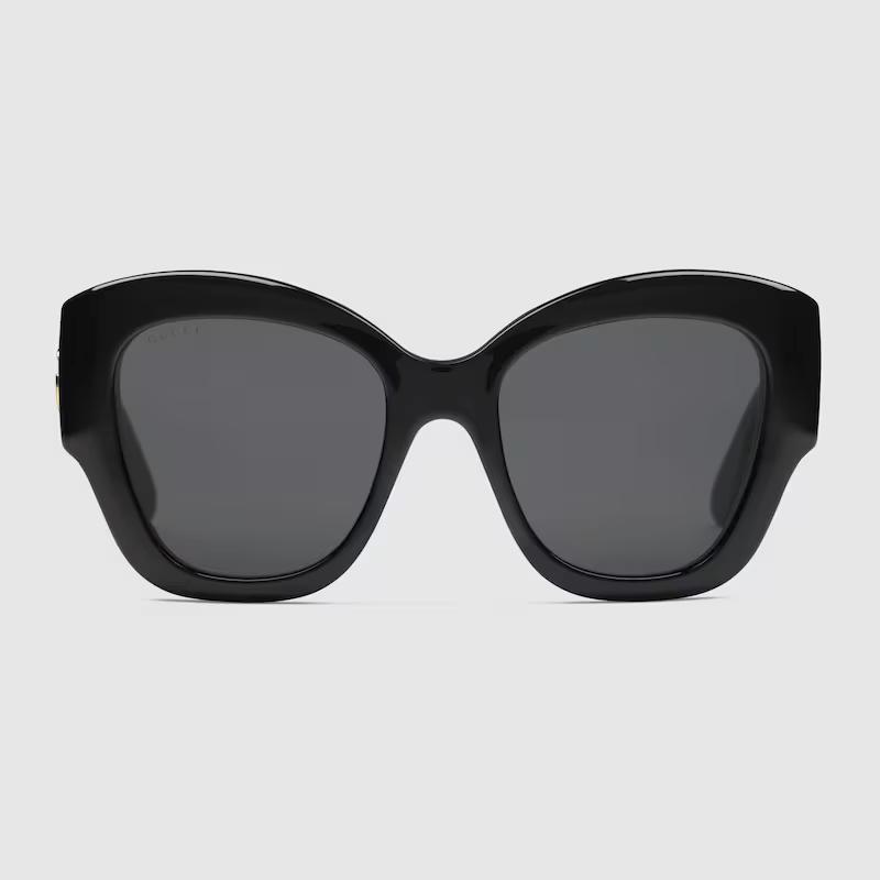 Kính Gucci Cat Eye Sunglasses With Double G Detail Nữ Đen