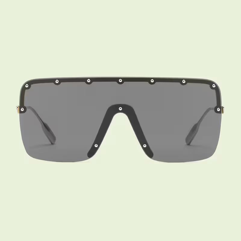 Kính Gucci Mask-Shaped Sunglasses Solid Dark Grey Lens Nữ