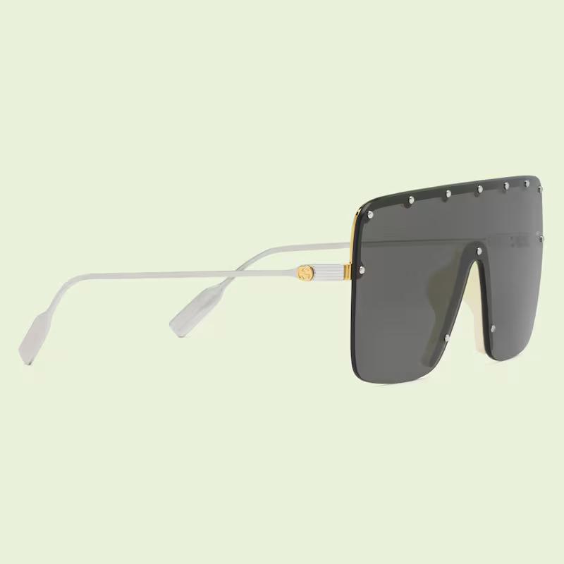 Kính Gucci Mask-Shaped Sunglasses Solid Dark Grey Lens Nữ