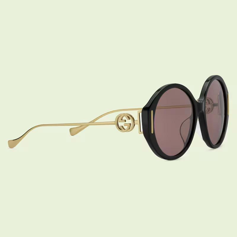 Kính Gucci Round Frame Sunglasses Solid Violet Brown Lens Nữ