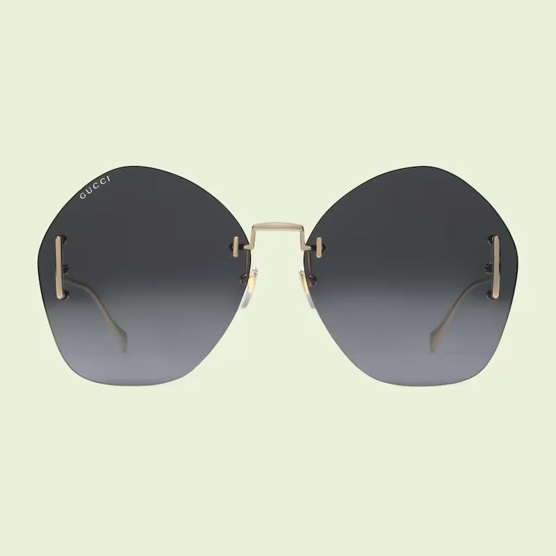 Kính Gucci Geometric-Frame Sunglasses Solid Grey Lens Nữ