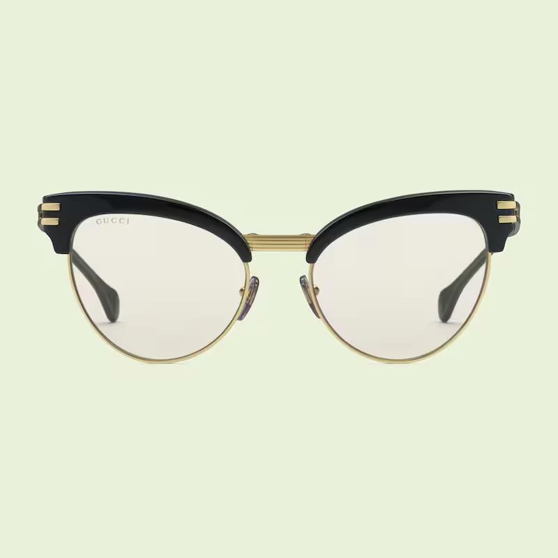 Kính Gucci Cat-Eye Foldable Sunglasses Solid Light Yellow Lens Nữ