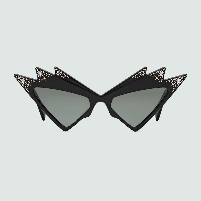 Kính Gucci Cat-Eye Frame Sunglasses With Crystals Nữ Đen