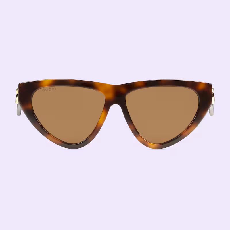 Kính Gucci Rectangular Frame Sunglasses Brown Lens Nữ Nâu