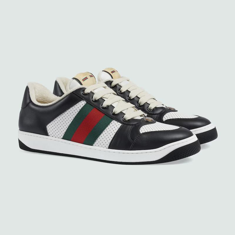 Giày Gucci Screener Sneaker Nam Đen Trắng