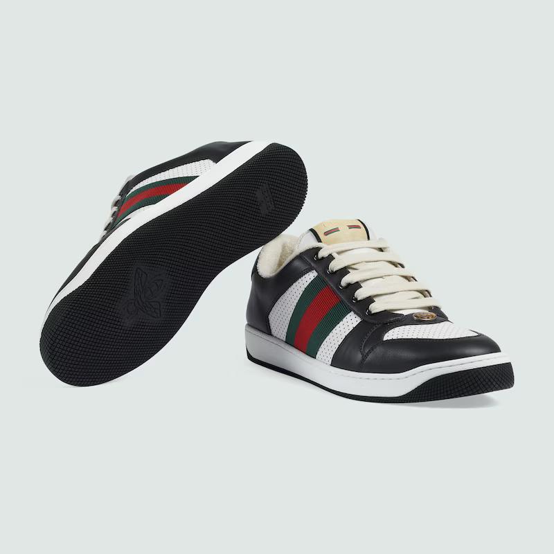 Giày Gucci Screener Sneaker Nam Đen Trắng