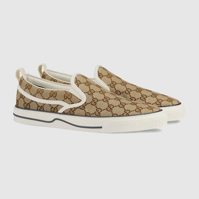 Giày Gucci Tennis 1977 Slip-On Sneaker Nam Nâu