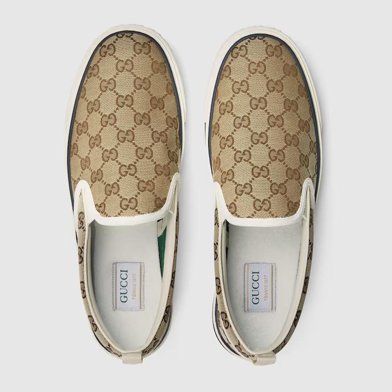 Giày Gucci Tennis 1977 Slip-On Sneaker Nam Nâu