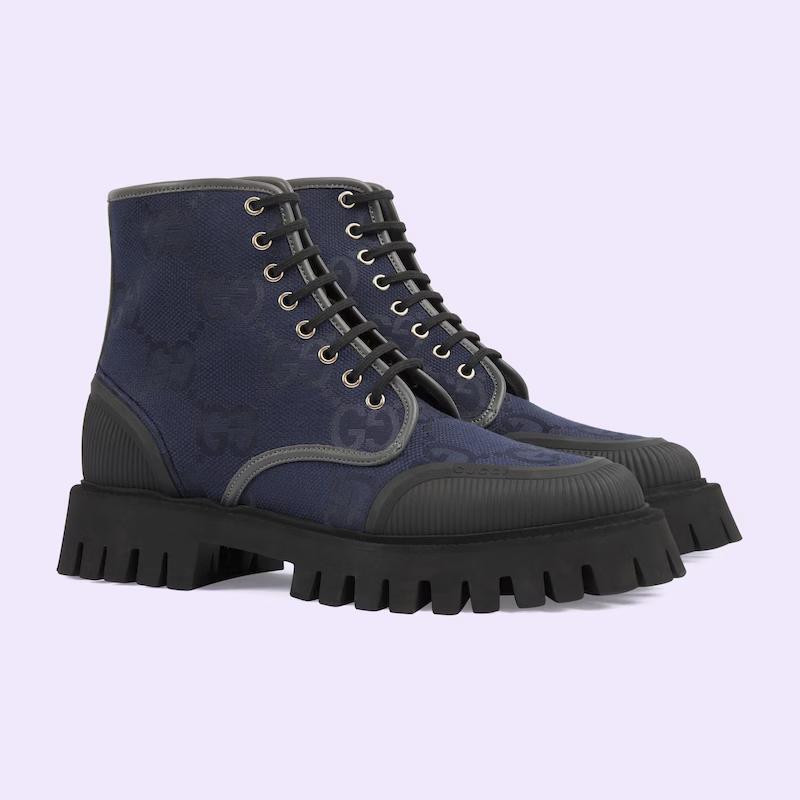 Giày Gucci Lace-Up Boot Nam Xanh