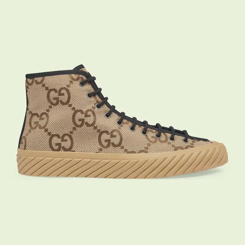 Giày Gucci High-Top Maxi GG Sneaker Nam Nâu