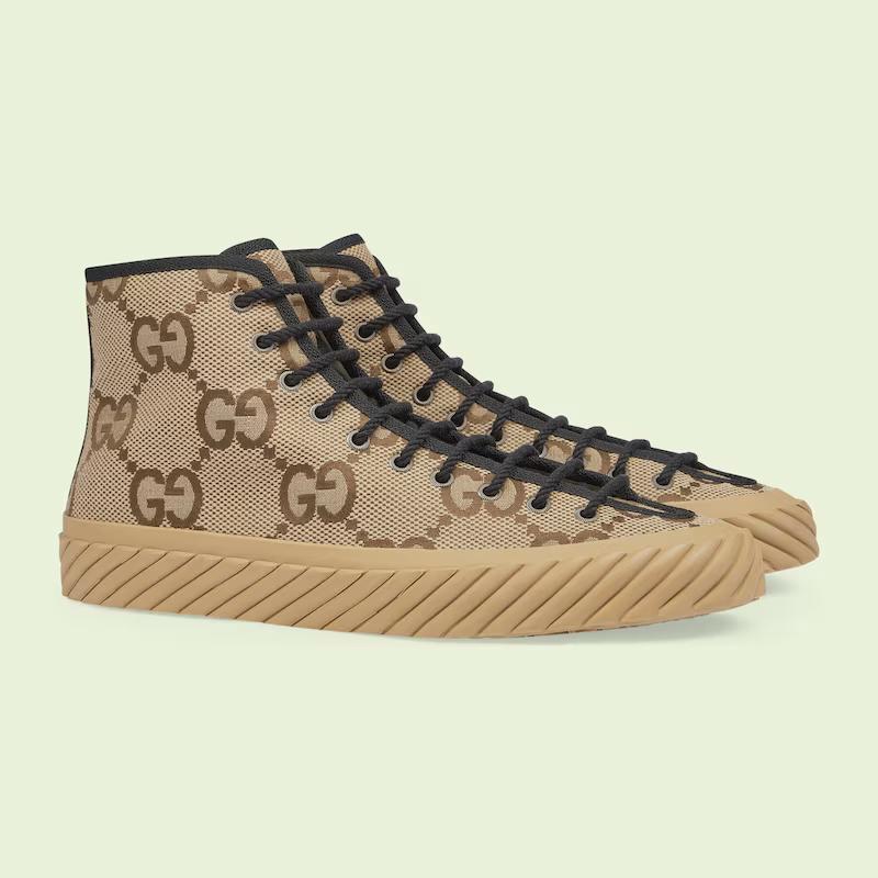 Giày Gucci High-Top Maxi GG Sneaker Nam Nâu