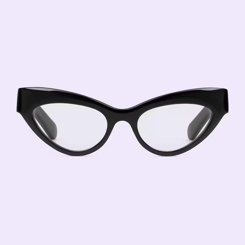 Kính Gucci Cat Eye Optical Frame With Gucci Logo Nữ Đen