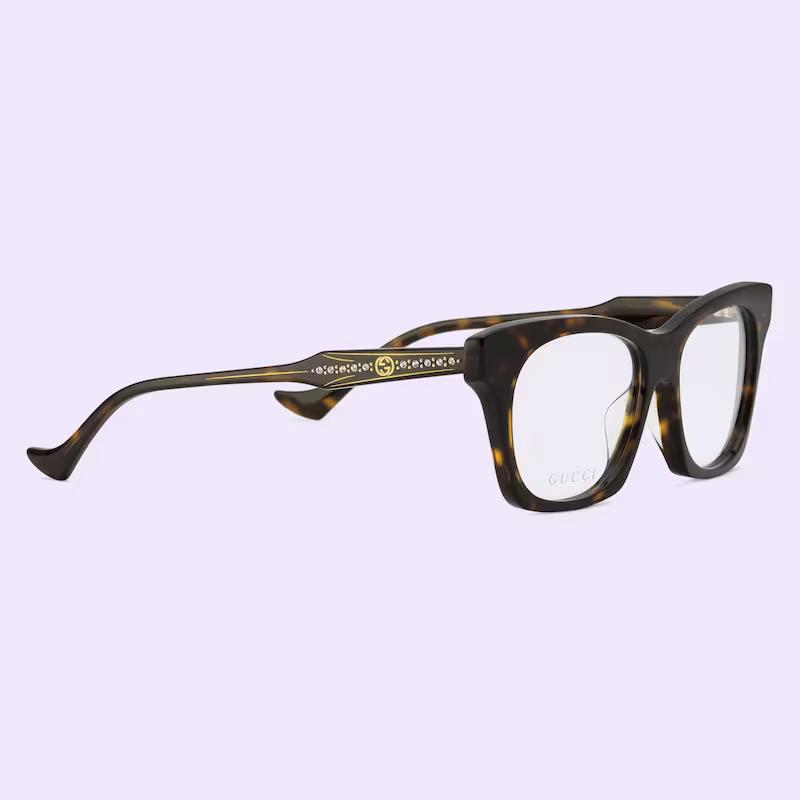 Kính Gucci Specialized Fit Cat Eye Optical Frame Nữ Nâu Đen