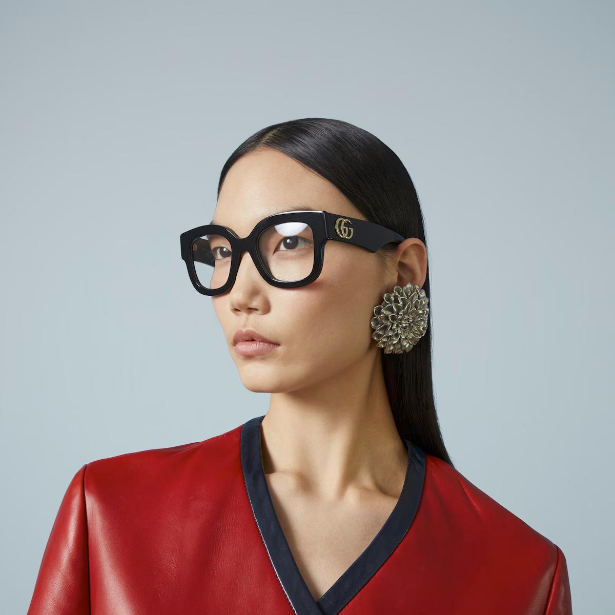 Kính Gucci Round Optical Frame Demo Lens Nữ Đen