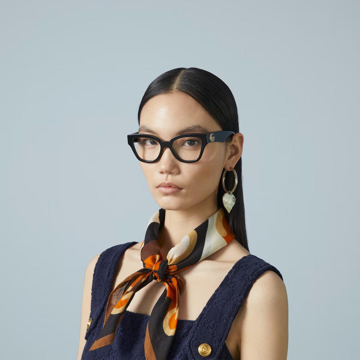 Kính Gucci Rectangular Optical Frame Nữ Đen