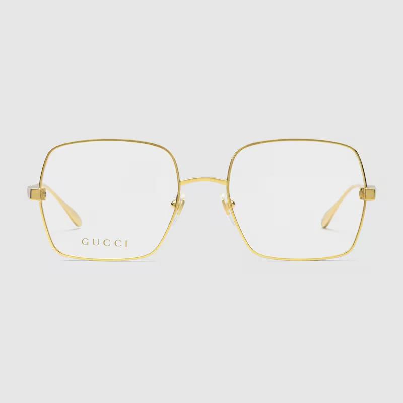 Kính Gucci Square Optical Frame Nữ Vàng