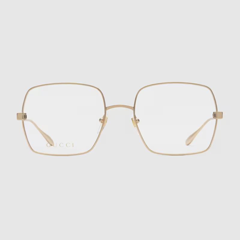 Kính Gucci Square Optical Frame Nữ Vàng Hồng