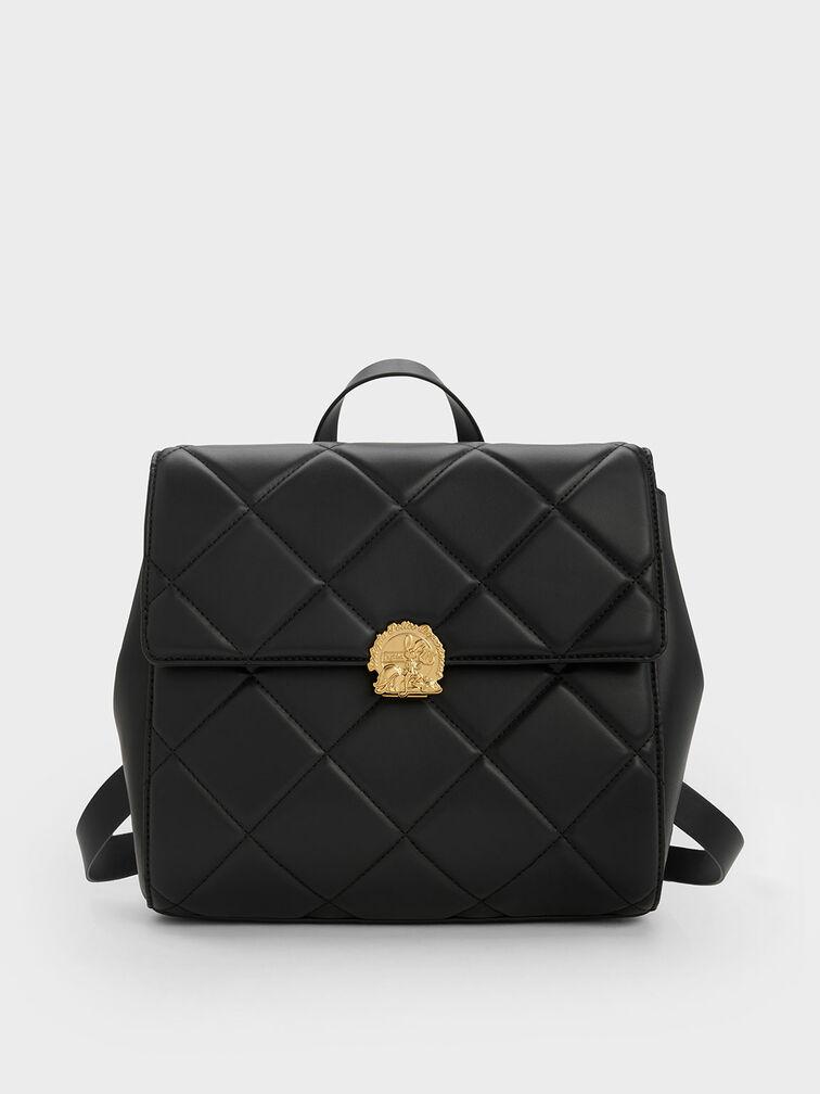 Balo Charles Keith Chần Bông Judy Hopps Quilted Đen