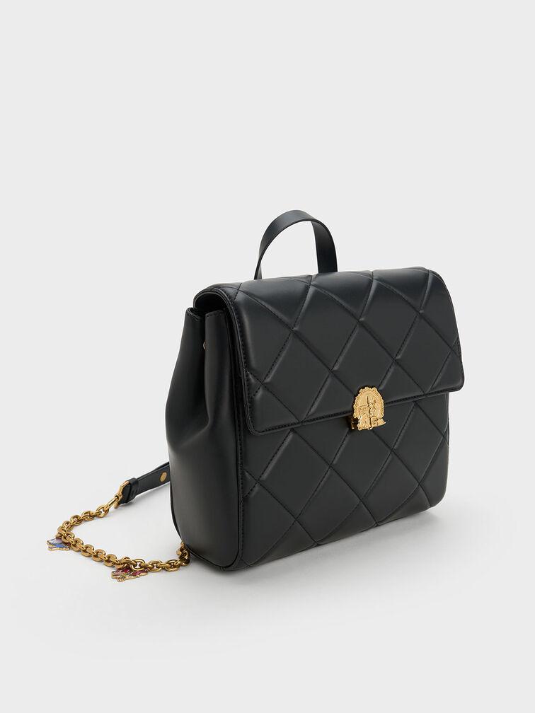 Balo Charles Keith Chần Bông Judy Hopps Quilted Đen