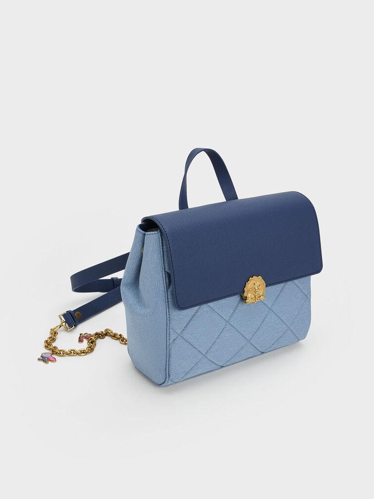 Balo Charles Keith Chần Bông Judy Hopps Quilted Denim Xanh Denim