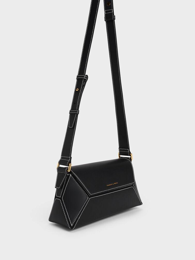 Túi Charles Keith Đeo Vai Nasrin Geometric Đen