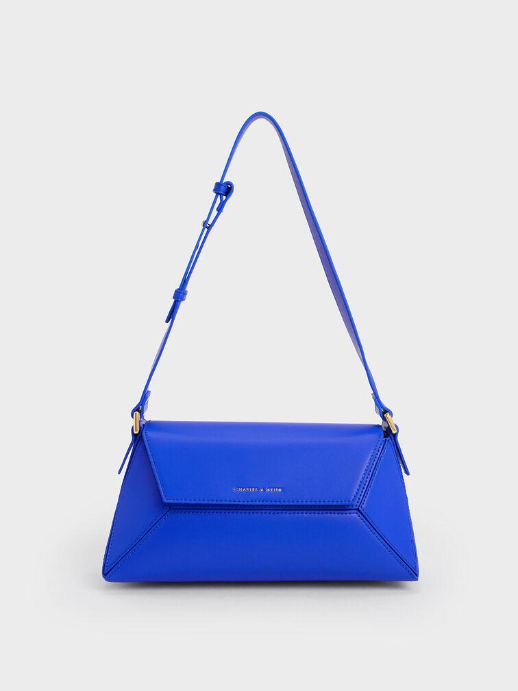 Túi Charles Keith Đeo Vai Hình Thang Nasrin Geometric Cerulean