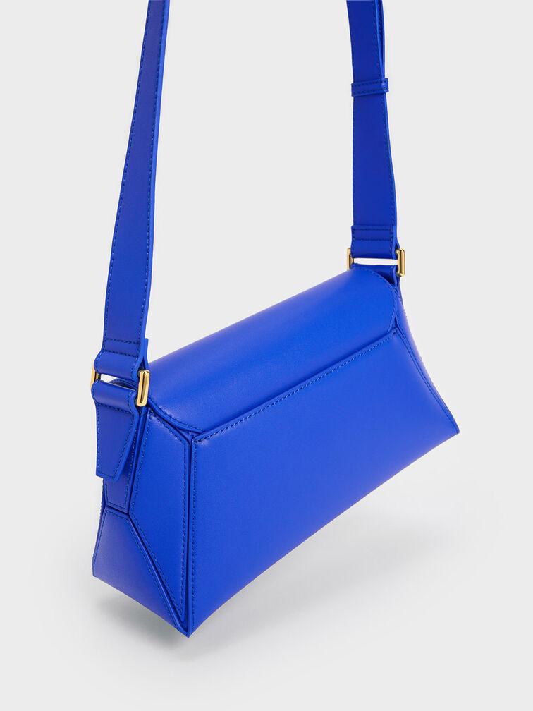 Túi Charles Keith Đeo Vai Hình Thang Nasrin Geometric Cerulean