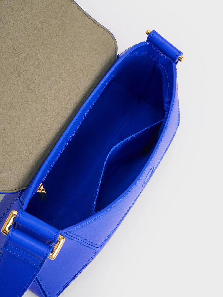 Túi Charles Keith Đeo Vai Hình Thang Nasrin Geometric Cerulean