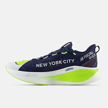 Giày New Balance Nyc Marathon Fuelcell Supercomp Elite V3 Nam Xanh Neon Bạc Navy