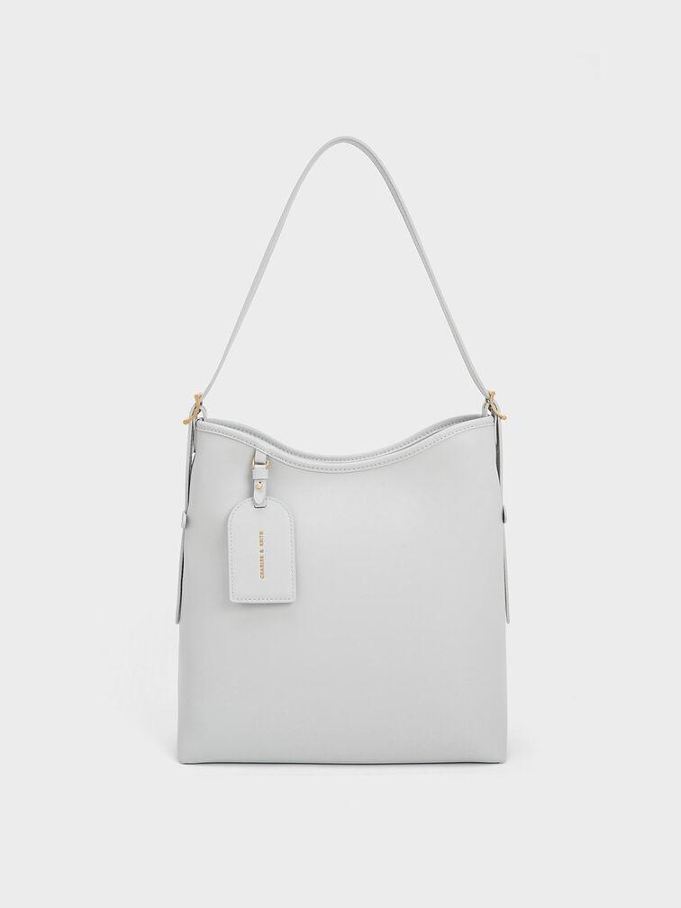 Túi Charles Keith Đeo Vai Phom Chữ Nhật Naomi Slouchy Hobo Xám