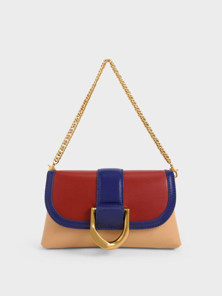 Túi Charles Keith Đeo Chéo Gabine Colour-Block Nhiều Màu