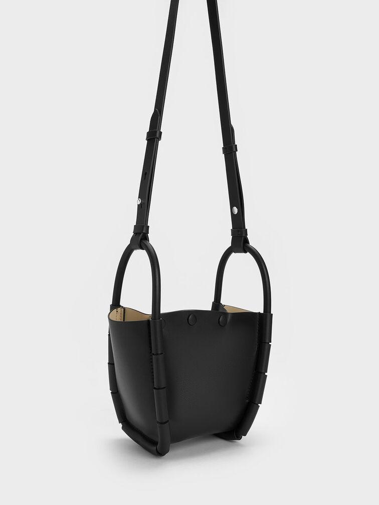 Túi Charles Keith Bucket Machina Đen