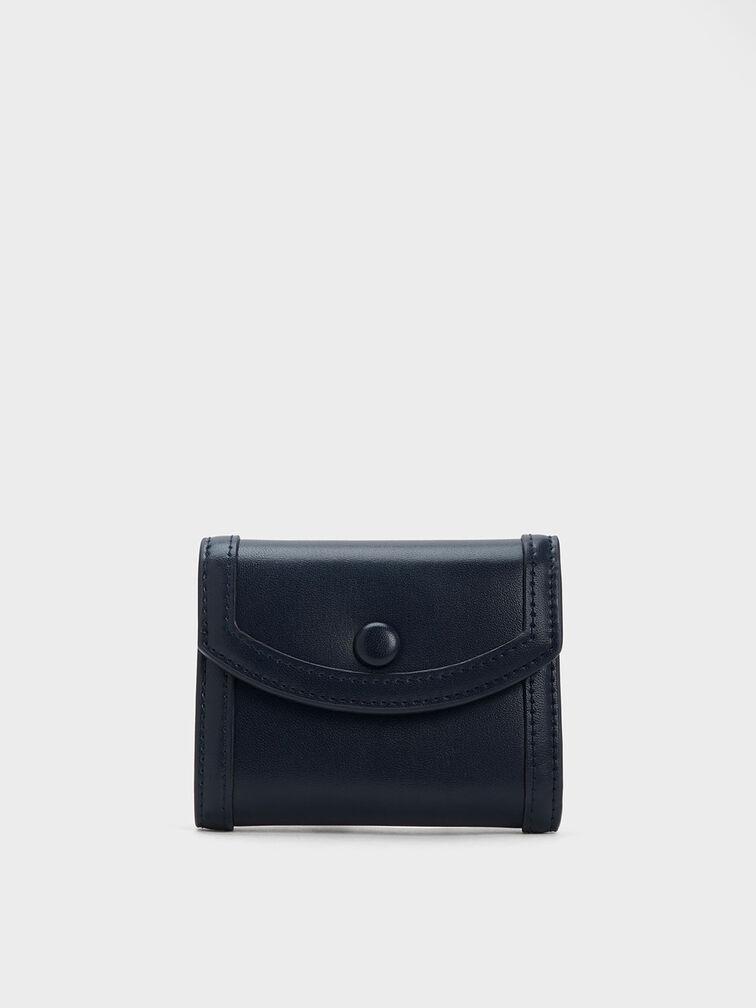 Ví Charles Keith Ngắn Alouette Contrast Trim Xanh Navy