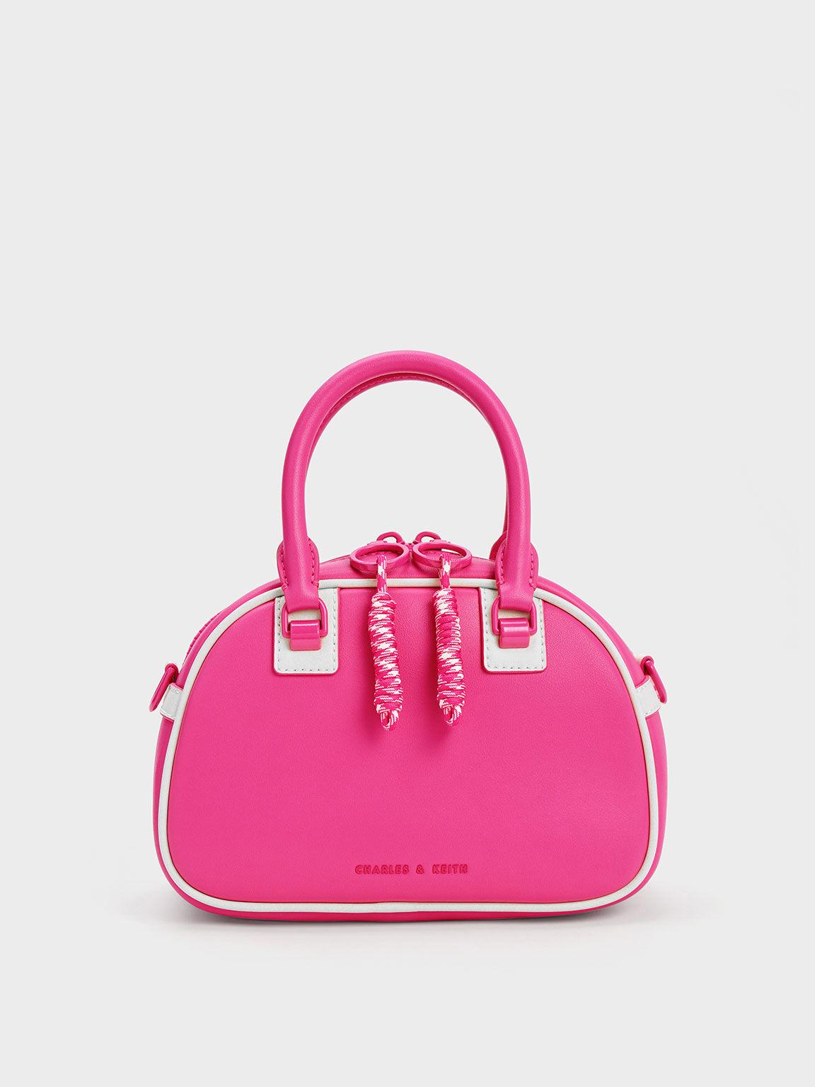 Túi Charles Keith Xách Hình Thang Gwiana Hồng Fuchsia