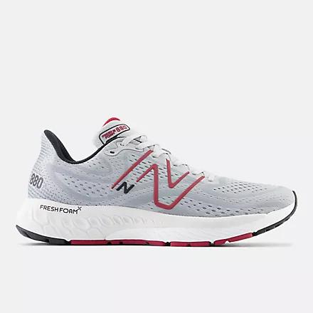 Giày New Balance Fresh Foam X 880V13 Aluminum Grey With Crimson And Black Nam