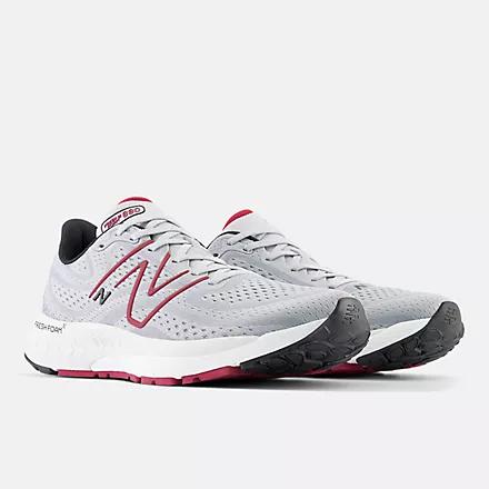 Giày New Balance Fresh Foam X 880V13 Aluminum Grey With Crimson And Black Nam