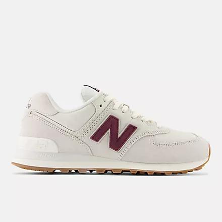 Giày New Balance 574 Bone White With Maroon Nam