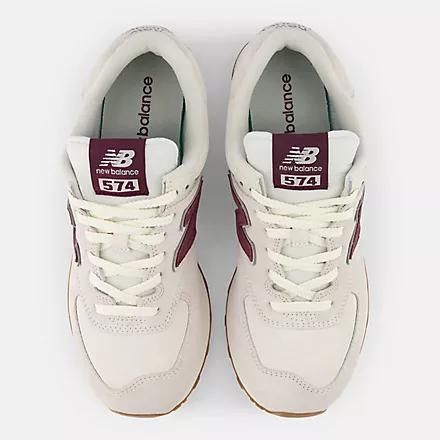 Giày New Balance 574 Bone White With Maroon Nam